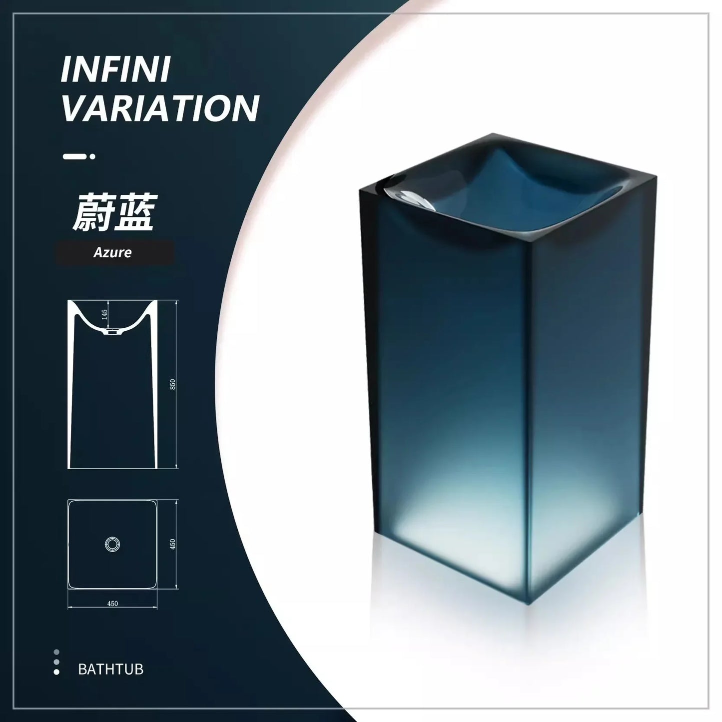 Floor-Standing Resin Art Basin with Pedestal Column