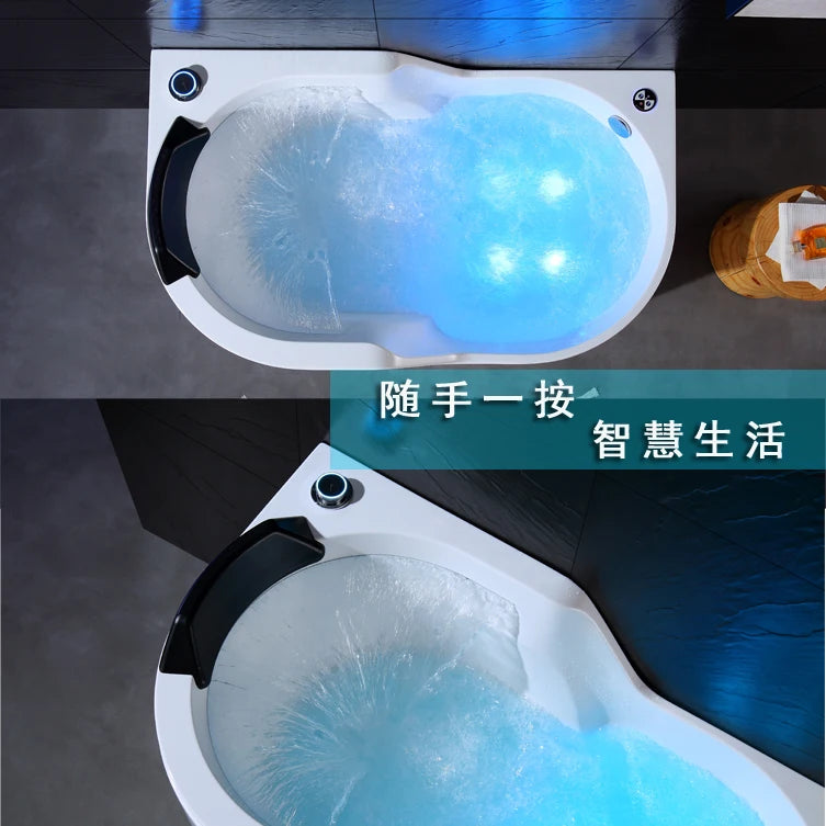 Compact Luxury Massage Bathtub with Heating & Bubble Jets