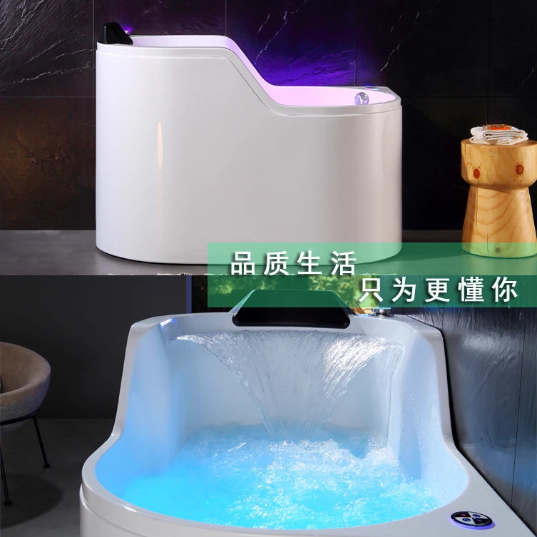 Compact Luxury Massage Bathtub with Heating & Bubble Jets
