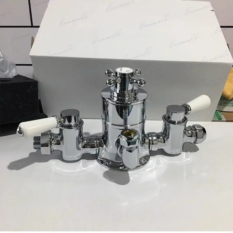 European-Style Brass Thermostatic Bathtub Faucet Set