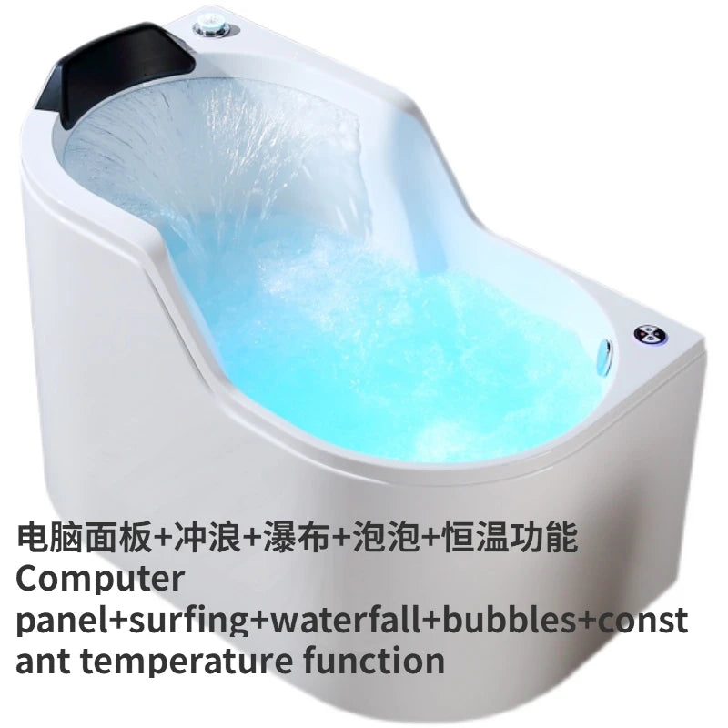 Compact Luxury Massage Bathtub with Heating & Bubble Jets