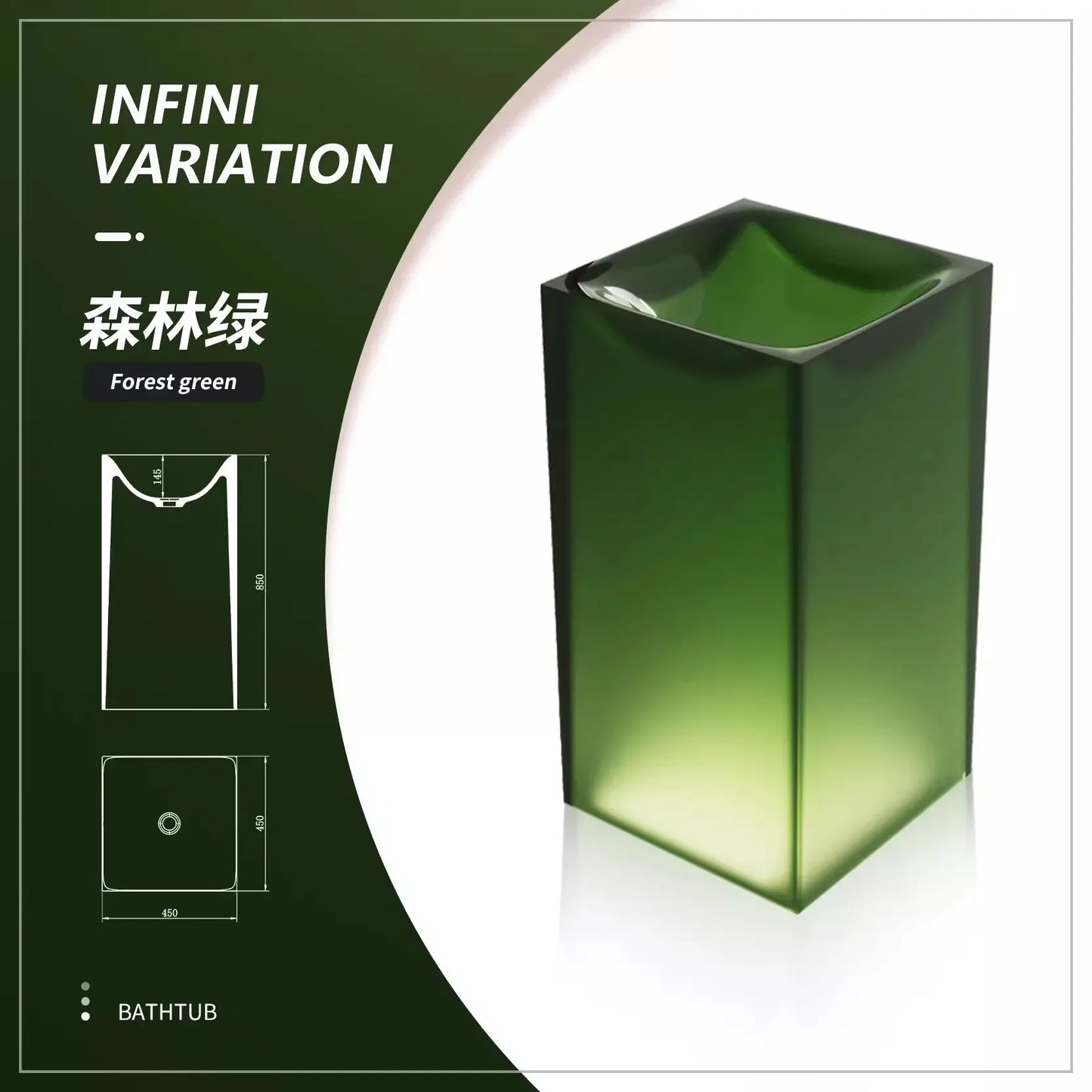 Floor-Standing Resin Art Basin with Pedestal Column