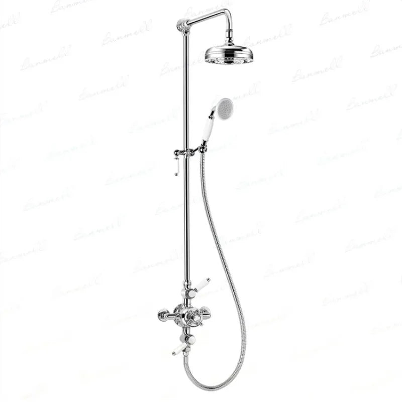 European-Style Brass Thermostatic Bathtub Faucet Set