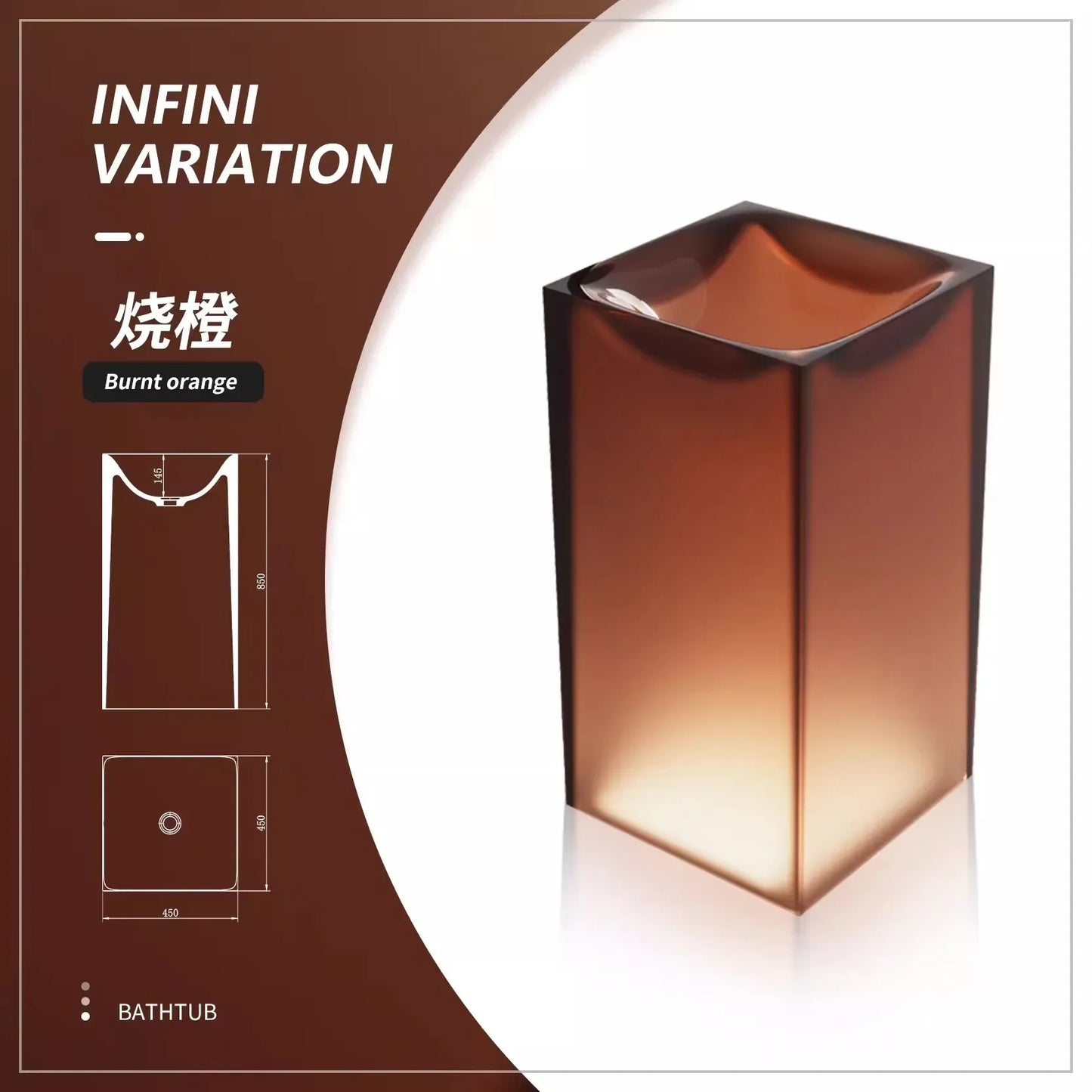 Floor-Standing Resin Art Basin with Pedestal Column