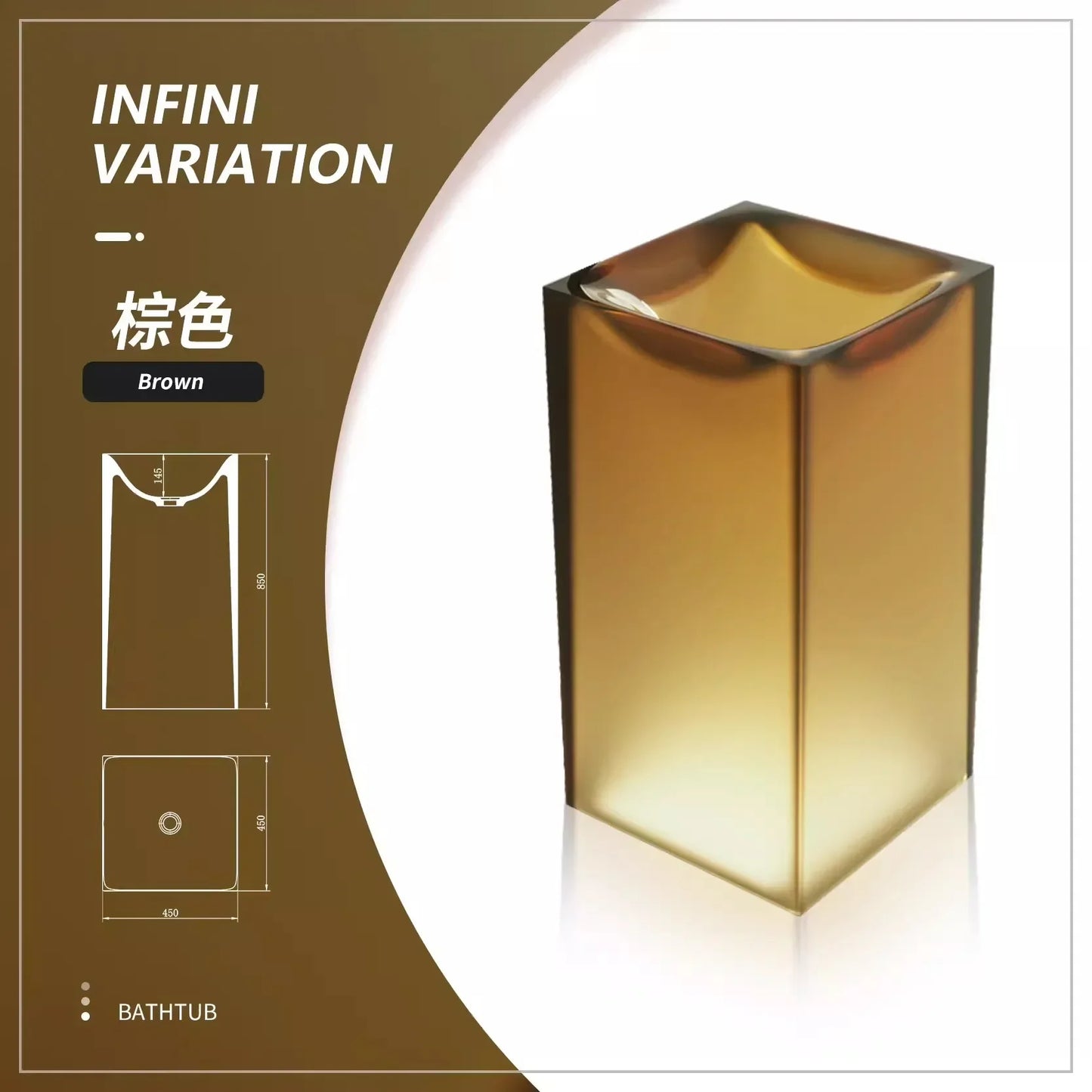 Floor-Standing Resin Art Basin with Pedestal Column
