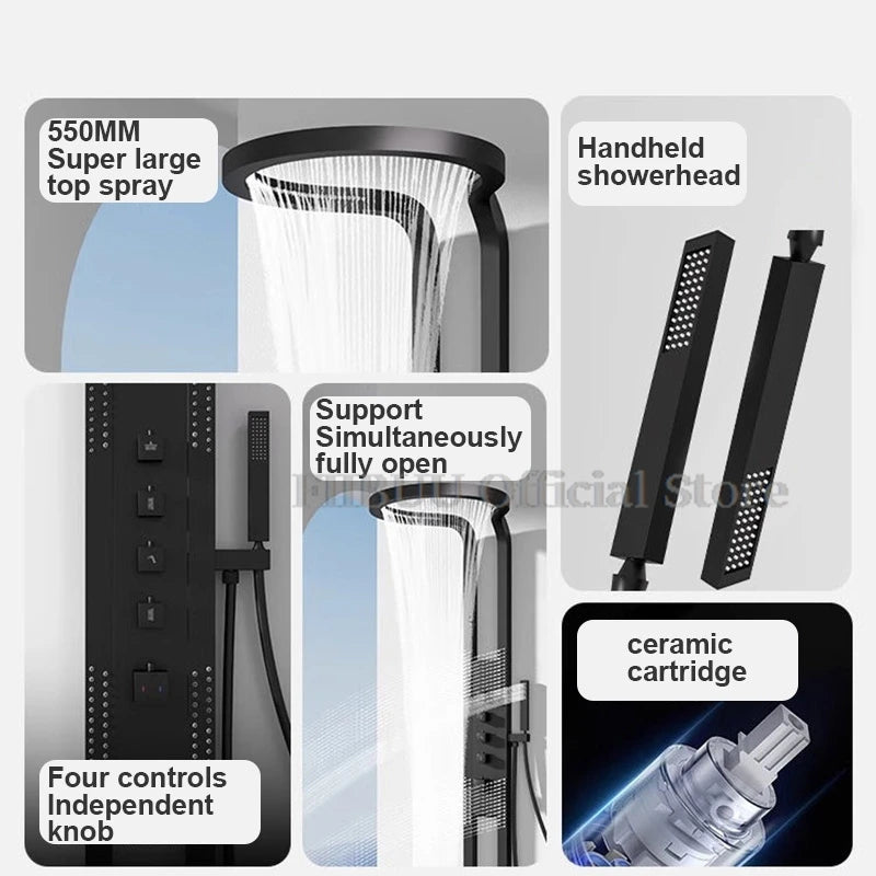 Multifunctional Wall-Mounted Waterfall Shower System