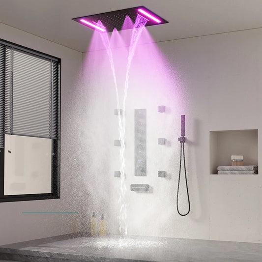 LED Ceiling Shower System with Digital Temperature Display
