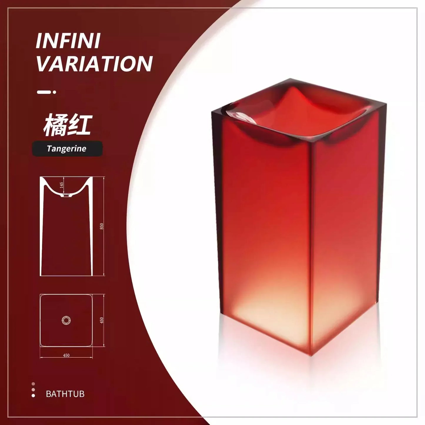 Floor-Standing Resin Art Basin with Pedestal Column