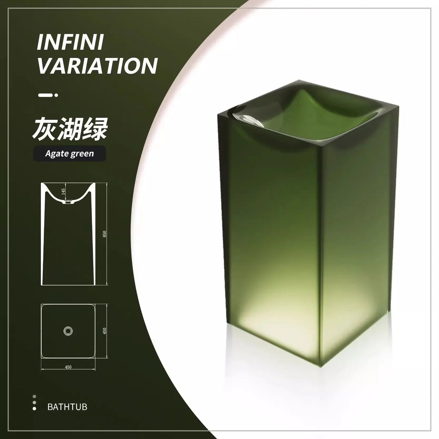 Floor-Standing Resin Art Basin with Pedestal Column
