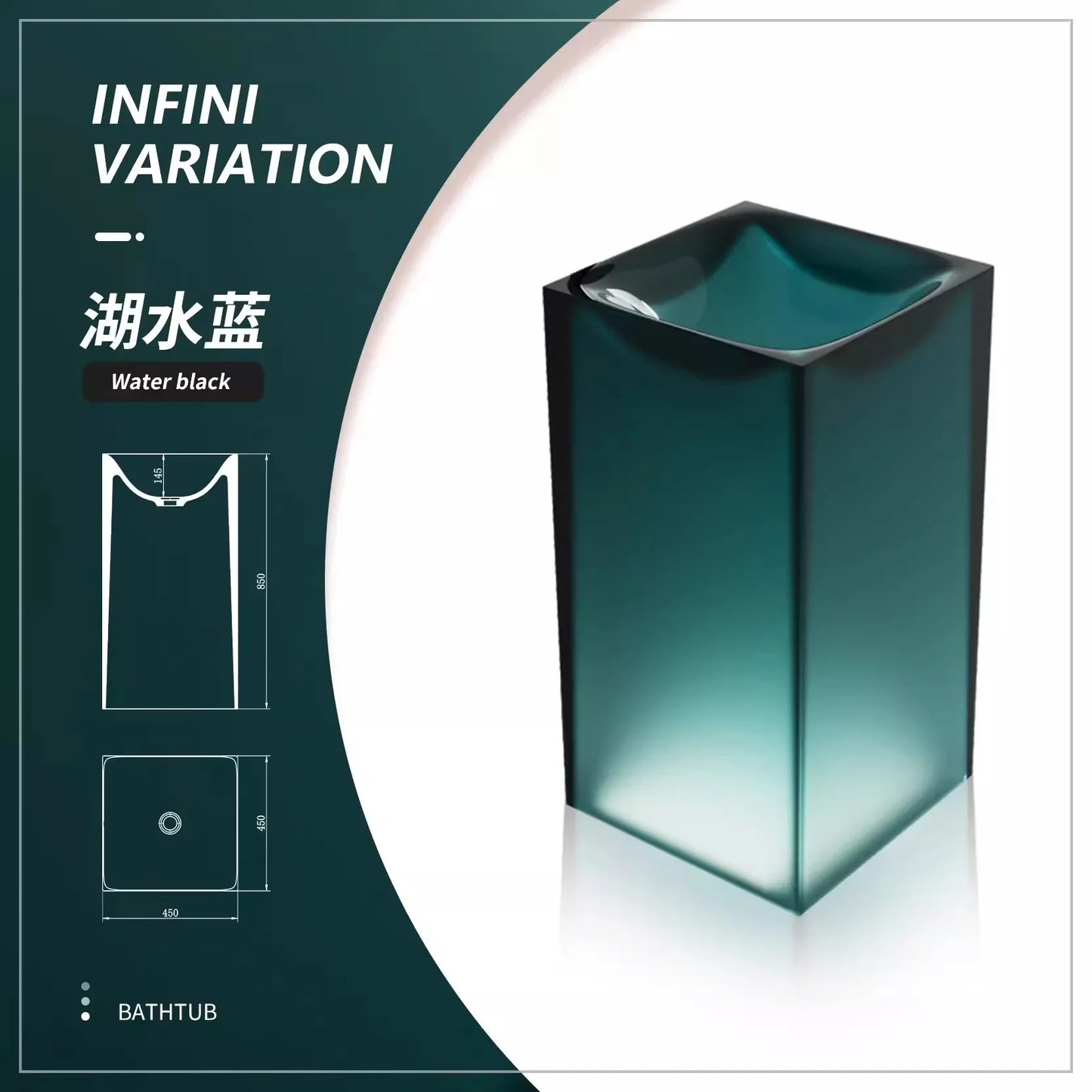 Floor-Standing Resin Art Basin with Pedestal Column