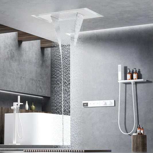 Brass Ceiling Shower System with LED Digital Display