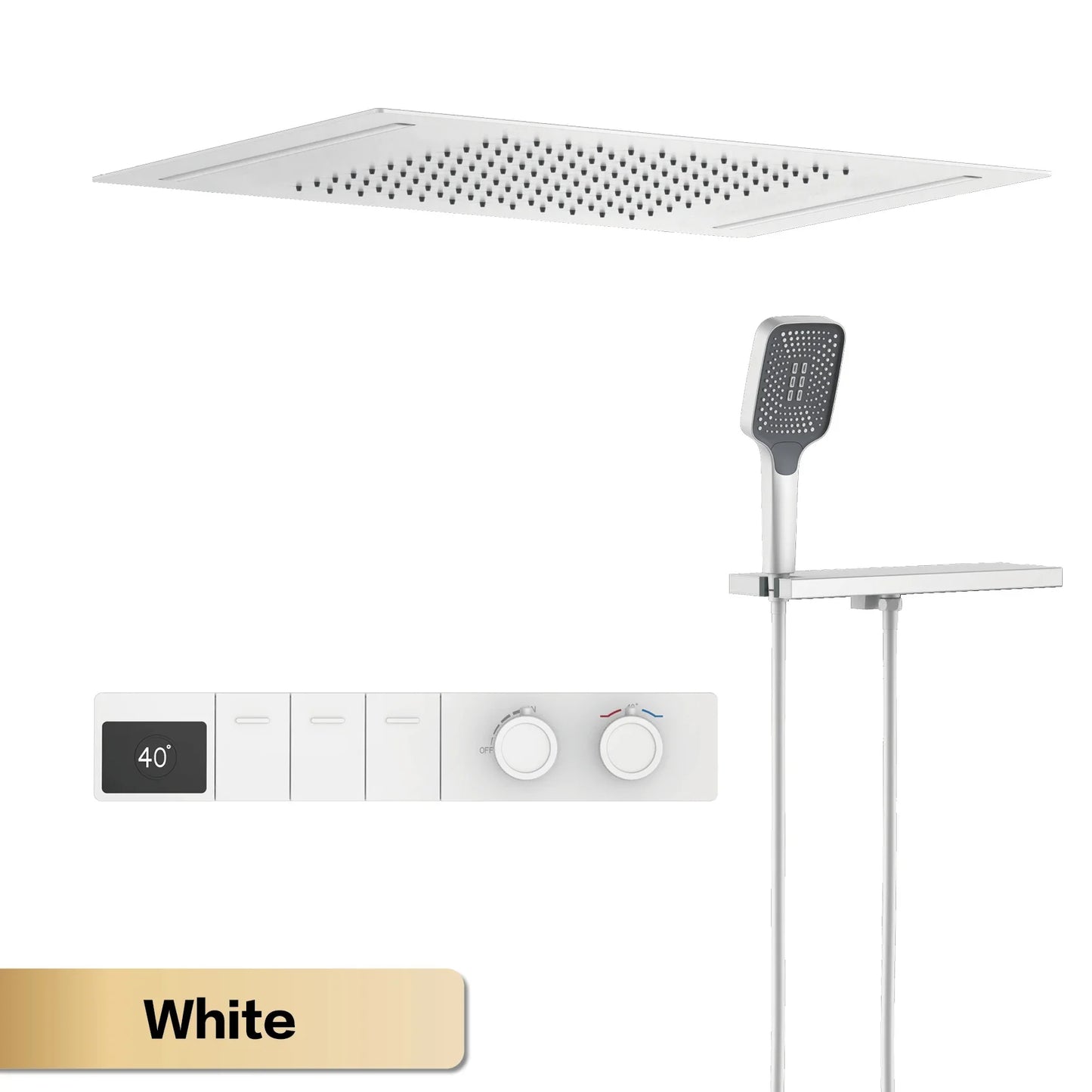 Brass Ceiling Shower System with LED Digital Display