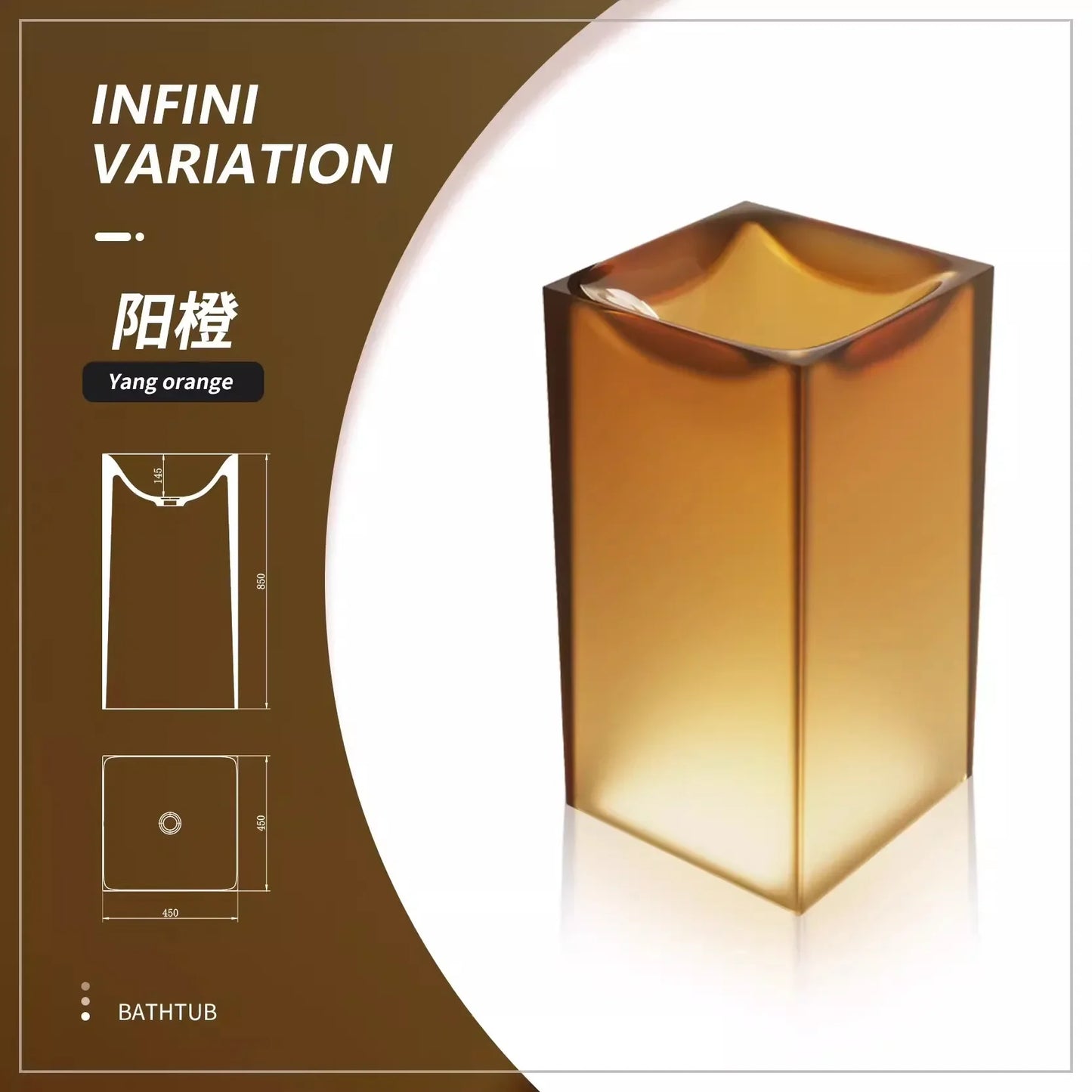 Floor-Standing Resin Art Basin with Pedestal Column