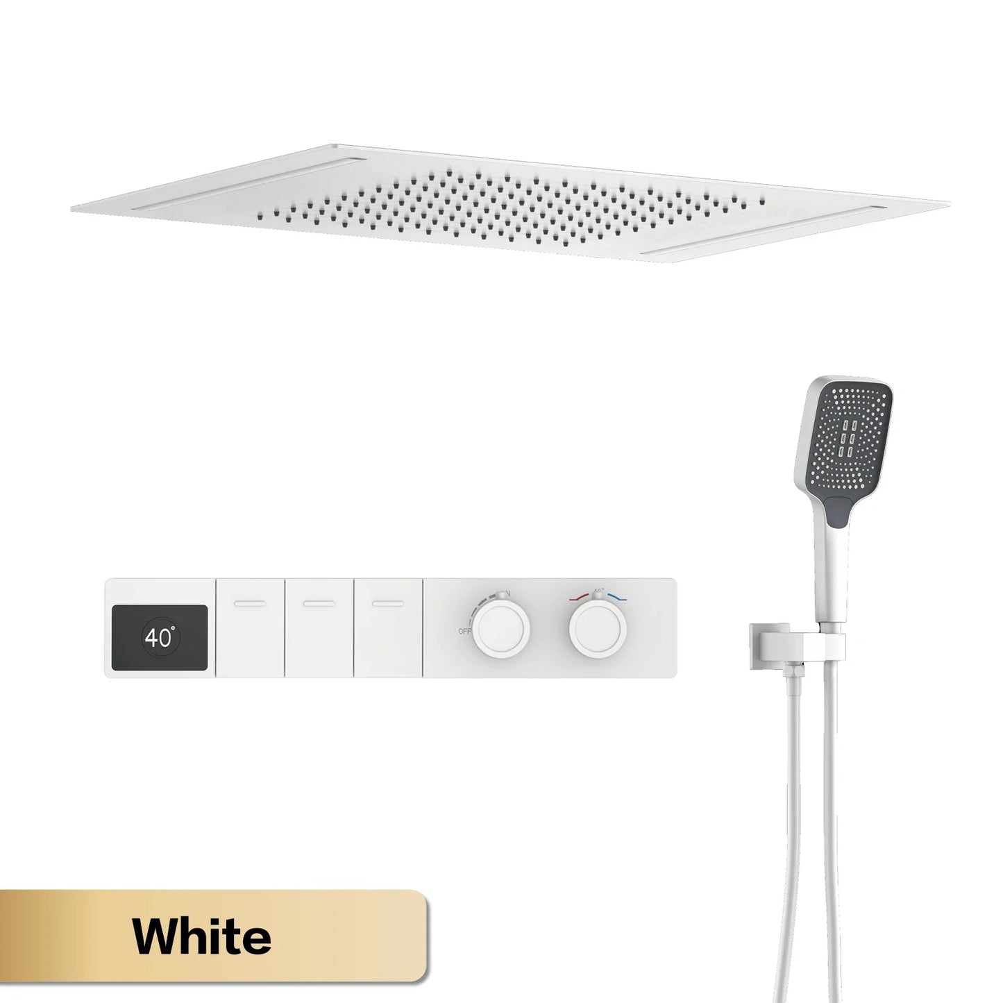 Brass Ceiling Shower System with LED Digital Display