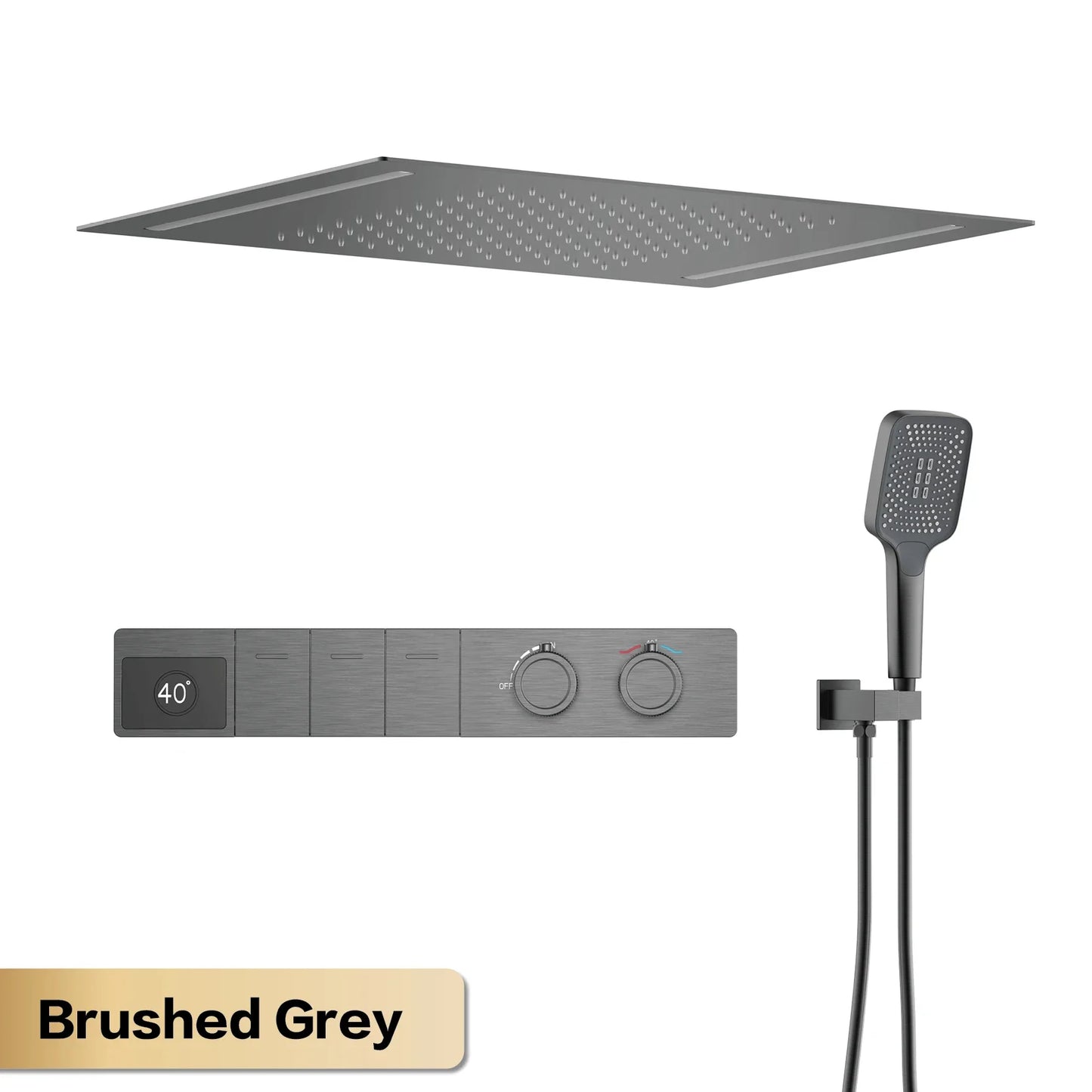 Brass Ceiling Shower System with LED Digital Display